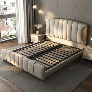 Modernes hochwertiges <span class=keywords><strong>Queen</strong></span>-Leder bett Leichte Luxus-Schlafzimmer möbel Doppel-Mikrofaser-Leder bett 1,8 m Kingsize-Bett - Product Image 5