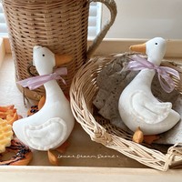 Peluche d'oie blanche en coton-lin, animal en peluche d'oie en pur coton, pendentif apaisant pour bébés et enfants