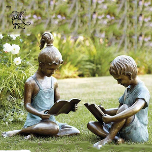 Blve Ngoài Trời Trang Trí Sân Vườn Cuộc Sống Kích Thước Kim Loại Đồng Giáo Viên Và Trẻ Em Bức Tượng Đọc Sách Tác Phẩm Điêu Khắc Nghệ Thuật Hiện Đại Thiết Kế - Product Image 6