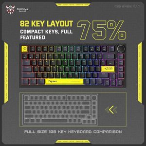 โอนิคุมะ G52 คีย์บอร์ดแบบมีสายคีย์บอร์ดสำหรับเล่นเกมระดับมืออาชีพพร้อมปุ่มกดแบบด้าน RGB แบ็คไลท์สำหรับคอมพิวเตอร์แล็ปท็อป - Product Image 2