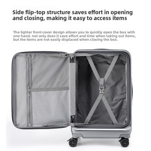 Nouvelle <span class=keywords><strong>valise</strong></span> à roulettes à ouverture frontale 20 pouces, bagage cabine 24 pouces, résistante aux chocs, entièrement en PC, avec serrure à combinaison - Product Image 4