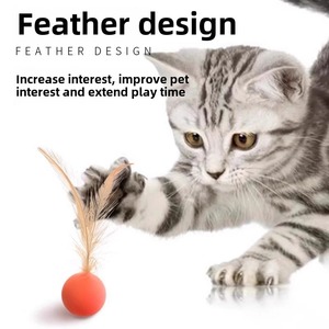 Neues Design Katzen spielzeug Ball Katzen feder Teaser Spielzeug Interaktives Haustier Zauberstab Spielzeug mit Feder - Product Image 3