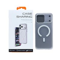 Coque magnétique 2-en-1 pour iPhone 17 en TPU+PC, motif vague et pois gaufrés, style Ins