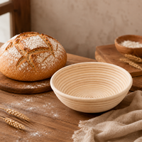 Banneton en rotin indonésien, directement de l'usine, lisse et sans éclats, avec doublure en coton pour la boulangerie