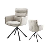 180 °   Chaise de salle à manger pivotante avec retour automatique, revêtement en tissu de luxe, chaise confortable