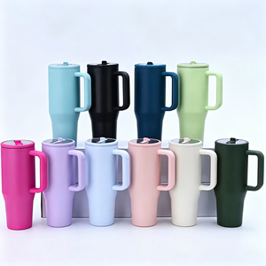 Meistverkaufter 40oz 304 Edelstahl Vakuumisolierter Becher mit Faltbarem Strohhalm, Tragbarer Anpassbarer Reisebecher Eisbecher - Product Image 2