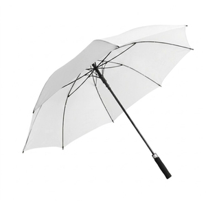 Paraguas de golf blanco de 62 pulgadas con estampado de mariposas, apertura manual, de nailon, recto, para protección contra el sol y la lluvia. - Product Image 3