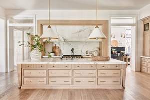 Juego de Cocina de Madera de Lujo, Gabinetes de Cocina Modulares Personalizados Estilo Shaker de Roble con Isla y Mesa con Almacenamiento - Product Image 4