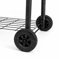 Barbecue à charbon de bois d'extérieur sur chariot avec fumoir décalé, pour jardin, terrasse et maison, pour la cuisson de viande