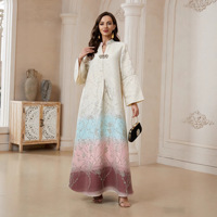 Robe de soirée jacquard brodée dégradée haut de gamme, style OEM, mode orientale arabe de Dubaï, pour femme musulmane 2026