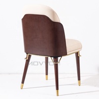 Chaise de salle à manger en bois massif à ossature en fer de qualité supérieure avec pieds dorés en acier inoxydable pour meubles de salle à manger