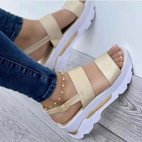 Sandales compensées légères et confortables pour femme, grande taille, à bout large, pour l'extérieur, été-automne 2026
