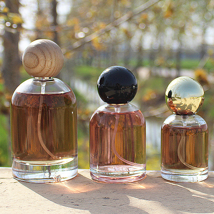 香水瓶　ガラス　丸型 NEW 新 丸型 ブルー 香水 アロマ ペンダント ネックレス ガラス