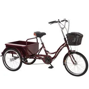 2022 bonne qualité, fabriqué en chine, tricycle adulte de 20 pouces/tricycle adulte à 3 roues/tricycle cargo/tricycle à vitesse variable