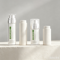 Bouteilles en plastique PET de luxe de 30 ml et 50 ml avec pompe sans air, vente directe d'usine, emballage pour soins personnels, lotion, crème