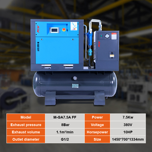 เครื่องอัดอากาศแบบสกรู OEM 4-in-1 ขนาด 100 ลิตร 15 กิโลวัตต์ 8 บาร์ ระบบ VSD  แบบไม่ใช้น้ำมันหล่อลื่น ราคาโรงงาน - Product Image 4