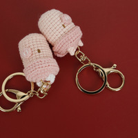 Porte-clés pendentif tricot laine crochet fait main Porte-clés animal crochet doux et mignon