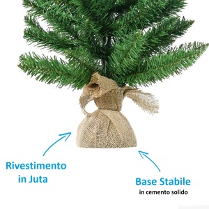 Artificial <b>Tabletop</b> Christmas <b>Tree</b> 45 Cm Green PVC Fir With Jute Base Realistic Effect - Product Image 3