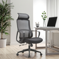 Chaise de bureau professionnelle pivotante avec dossier ergonomique pour le soutien lombaire, accoudoirs fixes de forme ergonomique et haute résilience, pour ordinateur de bureau