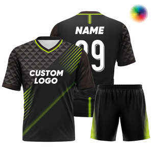 Sublimazione rapida asciugatura Streetwear maglia da <span class=keywords><strong>calcio</strong></span> traspirante verde e nero uniforme da <span class=keywords><strong>calcio</strong></span> con Design semplice Kit da <span class=keywords><strong>calcio</strong></span> W041 - Product Image 1