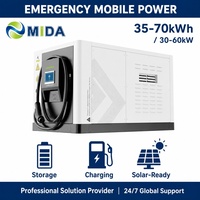 Station de recharge portable pour véhicules électriques 60 kWh 30 kW, système de batterie refroidi par air avec entrée AC et chargeur rapide DC