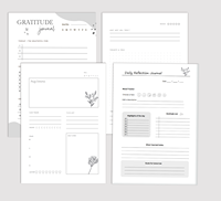 Journal de gratitude en tissu de lin original, agenda 2025, planificateur en tissu, carnet avec dorure en relief