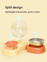 Fontaine à eau automatique sans fil ovale en acier inoxydable pour chats et chiens, distributeur d'eau pour animaux de compagnie