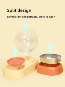 เครื่องให้น้ำและอาหารสัตว์เลี้ยงอัตโนมัติไร้สายรูปวงรีทำจากสแตนเลส - Product Image 2