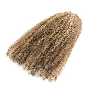 VMAE Ciocche di Capelli Umani Vergini Biondo Chiaro con Riflessi, <span class=keywords><strong>Ricci</strong></span> Stretti Naturali <span class=keywords><strong>Afro</strong></span> Kinky, Estensioni di Capelli Esotici <span class=keywords><strong>Ricci</strong></span> 100g - Product Image 2