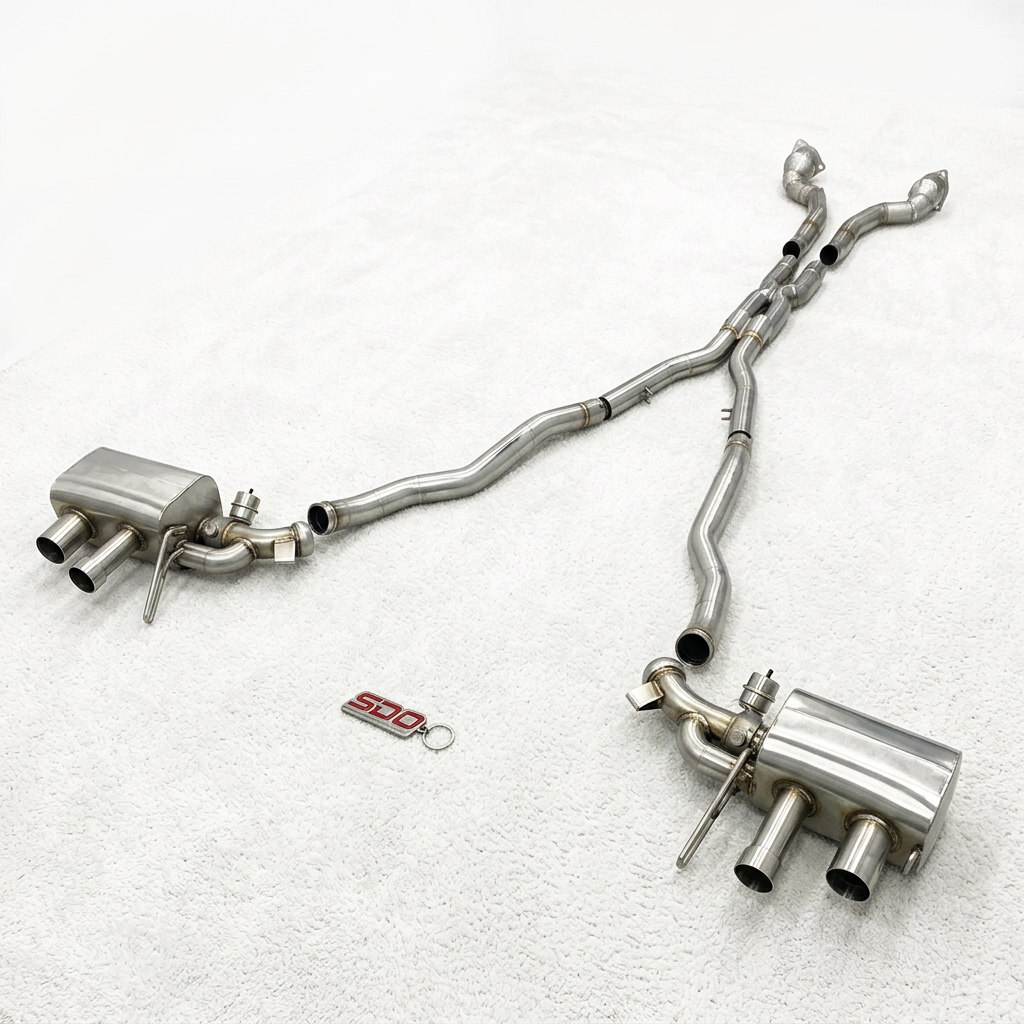 VantaFlow T304 Full Exhaust System for Ferrari 812 F152M 6.5L V12 2017-2023 Performance Straight Downpipe and Vacuum Valve Muffler
