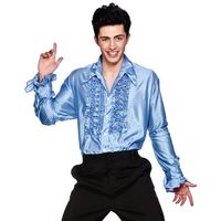 CHEMISES À VOLANTS DISCO POUR HOMME DES ANNÉES 1970 ADULTES ROBE FANTAISIE COSTUME 70'S FRILLY TOP 1960S