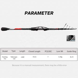 Hunthouse japonais ultra léger télescopique en fibre de carbone <span class=keywords><strong>canne</strong></span> à pêche télescopique basse <span class=keywords><strong>canne</strong></span> à pêche - Product Image 2