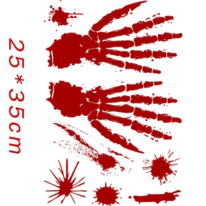Adesivo decorativo spaventoso di Halloween impronta di mano impronta di vetro per porte e finestre insanguinate adesivi rimovibili per decalcomanie HST1002 - Product Image 4