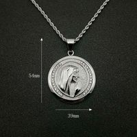 Pendentif de mode en acier inoxydable 18K, style Hip Hop Chrétien Catholique Marie, pour hommes et femmes, collection 2026
