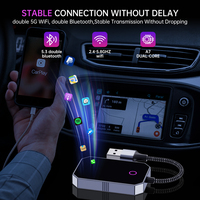 Adaptador Inalámbrico 2 en 1 OEM ODM, Dongle USB, Adaptador Carplay Inalámbrico y con Cable para iPhone y Android, Convertidor Car Play para Autos