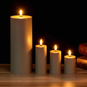 Décoration de mariage en plein air lumière <span class=keywords><strong>LED</strong></span> pilier en plastique <span class=keywords><strong>bougie</strong></span> <span class=keywords><strong>LED</strong></span> alimentée par batterie étanche grande taille 10x25cm 15x25cm <span class=keywords><strong>bougie</strong></span> <span class=keywords><strong>LED</strong></span> - Product Image 3