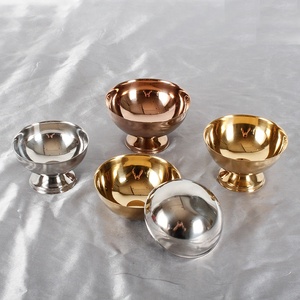 Ciotole per <span class=keywords><strong>Gelato</strong></span> in Acciaio Inossidabile, Coppette Metalliche Riutilizzabili con Piedino per Dessert, Insalata, Frutta, Sundae, Snack, Condimenti, Budini e Piatti da Servizio - Product Image 3