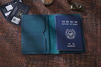 Dompet paspor kulit sapi, buatan tangan, Retro, Vintage, kulit sapi, pemegang paspor, dompet pendek, dengan tipe penutup terbuka untuk keluarga