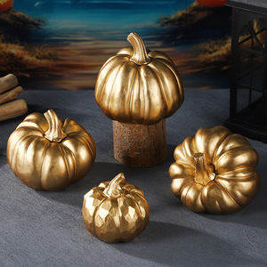 Ornements de citrouille en résine Mystic Arts, décoratifs dorés pour bureau, décoration d'Halloween, style moderne et simple, articles artisanaux - Product Image 3