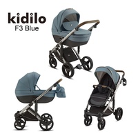 Kidilo Poussette pour bébé pliable et légère pour les nouveau-nés Paysage haut pouvant s'asseoir et s'allonger pour les enfants transfrontaliers avec deux sièges