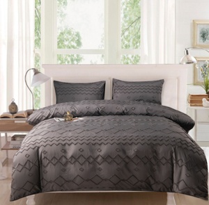 Thời Trang Tufted Duvet Cover <span class=keywords><strong>Set</strong></span> 3 Mảnh Thêu Shabby Chic Bộ Đồ Giường Nhà Bộ Chăn Bao Gồm - Product Image 4