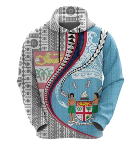 Moda personalizada Fiji sudaderas con capucha Kanaloa Tatau Gen FJ impresión completa sudadera Unisex manga larga sublimación pulóver Sudadera con capucha al por mayor - Product Image 1