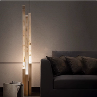 Lampe sur pied en métal vertical de luxe, imitation albâtre, LED, lampe décorative pour salon, éclairage de projet