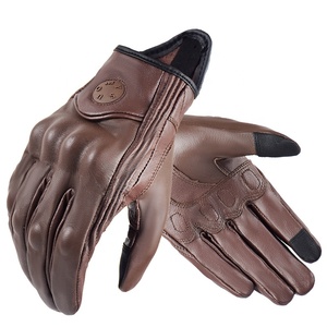 Guanti da <span class=keywords><strong>Moto</strong></span> <span class=keywords><strong>Vintage</strong></span> Suomy in Pelle di Capra, Guanti da Strada Retrò Marroni per Motociclisti, Uomo e Donna - Product Image 2