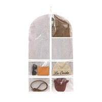 Housse de rangement suspendue pour vêtements, transparente, anti-poussière, résistante à l'eau, avec poches zippées transparentes