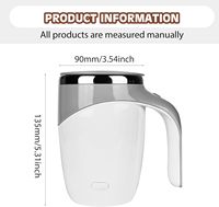 Auto en acier inoxydable auto tasse Portable tasse magnétique voyage pour café lait bureau maison automatique magnétique agitation tasse à café