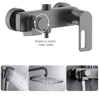 Ensemble de douche complet de luxe en laiton pour salle de bain, avec douchette à main et douche pluie murale, 3 fonctions, pour appartement et projet hôtelier