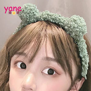 Bandeau pour cheveux en peluche style pompon coréen, bandeau pour cheveux en peluche style ours, bandeau pour cheveux mignon pour filles - Product Image 5