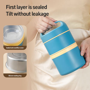 Lekfre可爱不锈钢饭盒彩色保温饭盒带手柄保暖饭盒 - Product Image 3