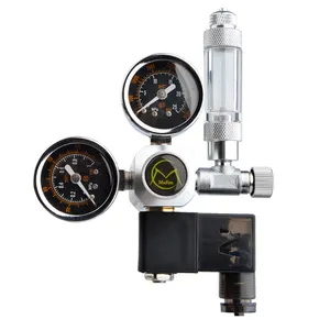 MUFAN Regulator Akuarium CO2, dengan Katup Solenoid Hidroponik untuk Tangki Tanam